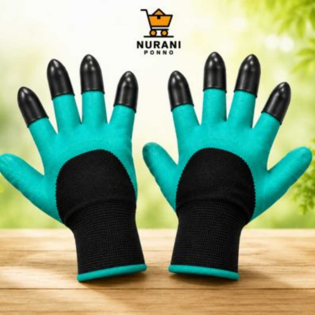 Hand,Gloves,with,Claws,for,Digging,(Green)